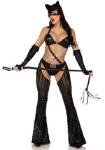 Еротичний костюм кішечки-пані Leg Avenue Mistress Kitty XS, рукавички, комбінезон, маска