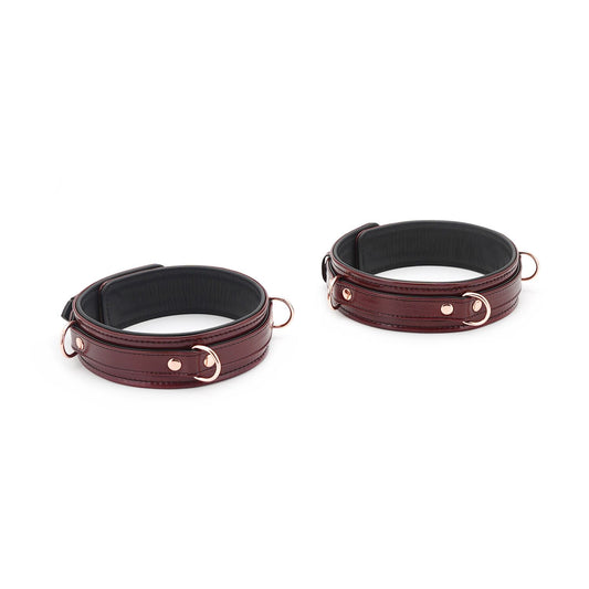 Фіксатори для стегон Liebe Seele Wine Red Thigh Cuffs S Size, натуральна шкіра