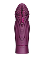 Компактна смарт секс-машина Zalo – Sesh Velvet Purple, 2 насадки, пульт ДК, кристал Swarovski