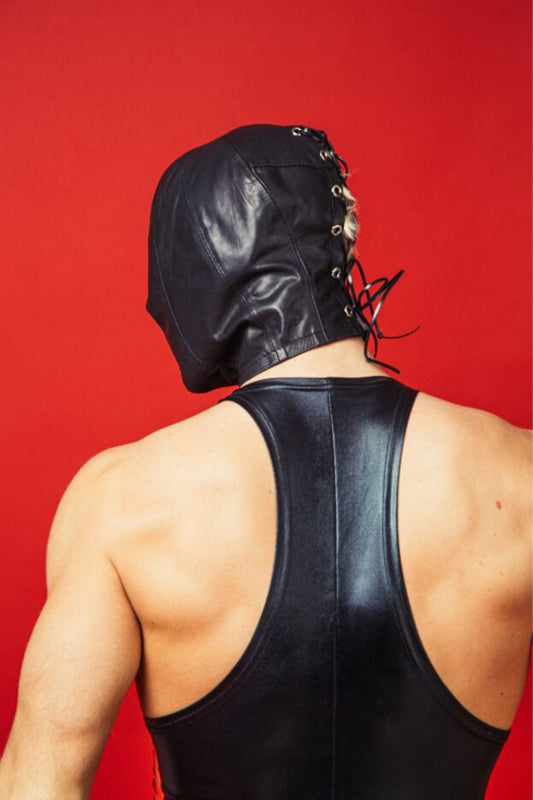 Закритий шкіряний капюшон D&A Deprivation mask Leather