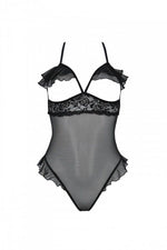 Еротичне боді Passion DOLLY BODY, S/M, black, з відкритими чашками