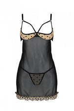 Еротичний пеньюар Passion MARINA CHEMISE, XXL/XXXL, beige