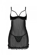 Еротичний пеньюар Passion MARINA CHEMISE, XXL/XXXL, black