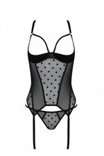Корсет Passion MARINA CORSET, L/XL, black, з відкритими чашками