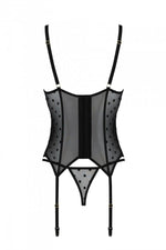 Корсет Passion MARINA CORSET, XXL/XXXL, black, з відкритими чашками