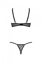 Еротичний комплект Passion MARINA SET WITH OPEN BRA, L/XL, black, відкриті чашки