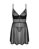 Еротичний комплект Obsessive Chemeris babydoll & thong M/L, пеньюар та стрінги