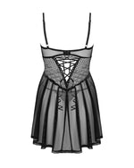 Еротичний комплект Obsessive Chemeris babydoll & thong XL/2XL, пеньюар та стрінги
