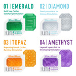 Унісекс-стимулятор Tenga UNI Emerald, зелений, з геометричним рельєфом, лубрикант у комплекті