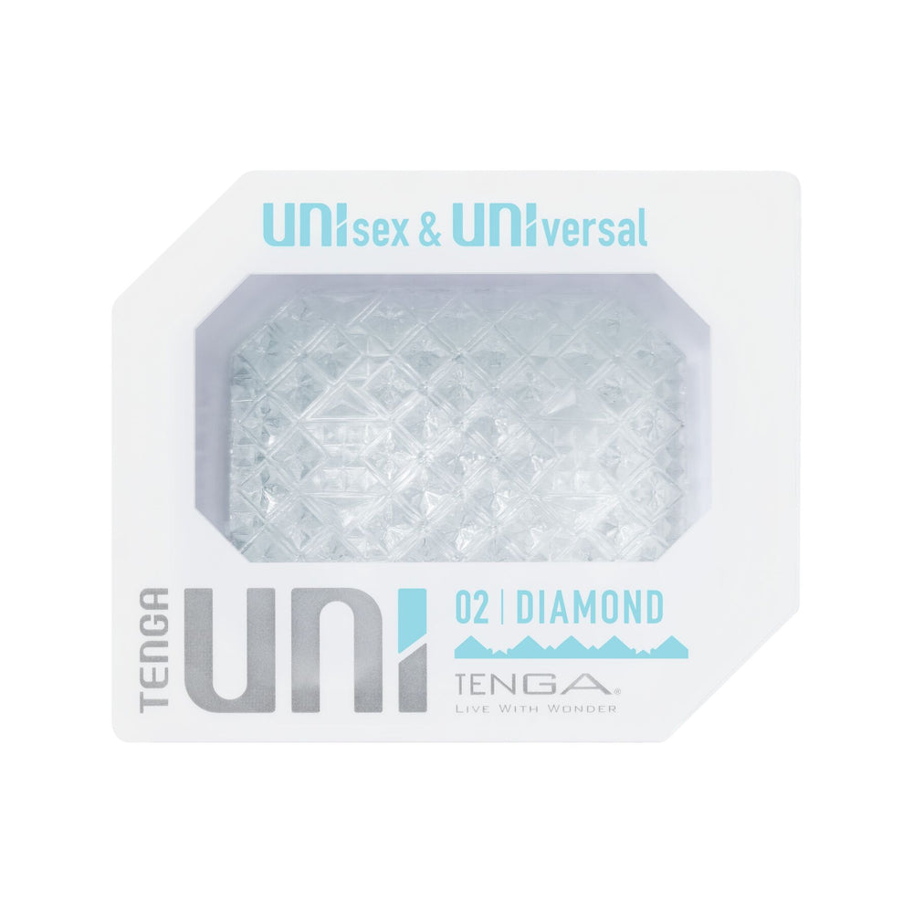 Унісекс-стимулятор Tenga UNI Diamond, білий, із зубчастим рельєфом, лубрикант у комплекті