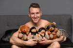 Плюшевий ведмедик ROPE Teddy Bear БДСМ у шкіряній масці та обв’язці, 22x16x12 см