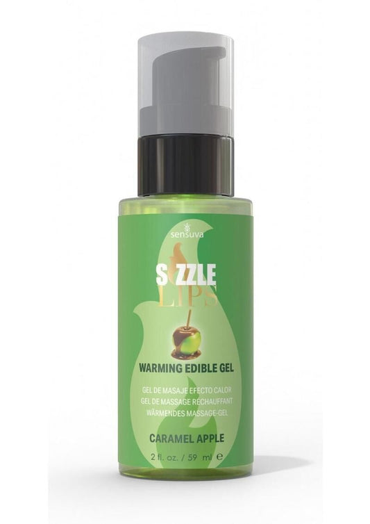 Зігрівальний масажний гель Sensuva Sizzle Lips Caramel Apple, без цукру, їстівний