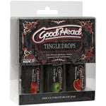 Набір крапель для мінету Doc Johnson GoodHead Tingle Drops, 3х, кавун, зелене яблуко, полуниця