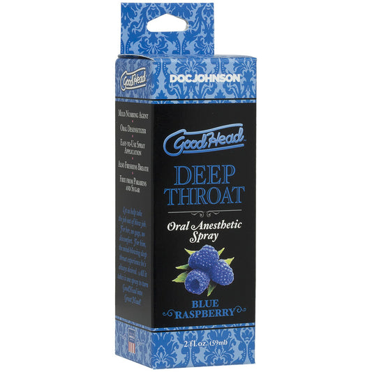 Спрей для мінету Doc Johnson GoodHead DeepThroat Spray - Blue Raspberry для глибокого мінету