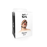 Маска з ланцюгами Art of Sex - Devon, натуральна шкіра
