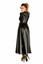 Сукня-плащ з мокрим ефектом Noir Handmade F128C Powerwetlook gown coat, XL