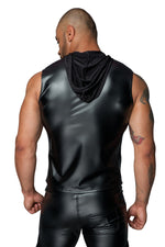 Чоловіча безрукавка з капюшоном Noir Handmade H062 Hooded Shirt, S, мокрий ефект