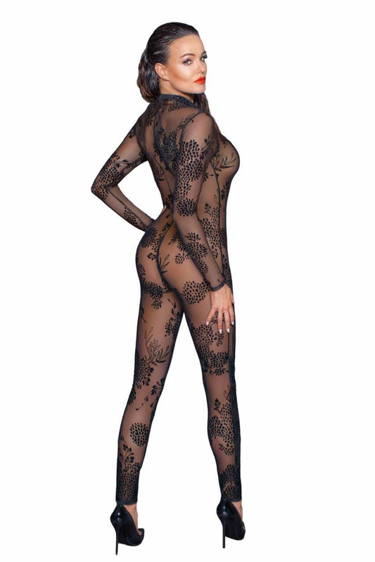 Сітчастий бодістокінг Noir Handmade F237 Long tulle overall, S
