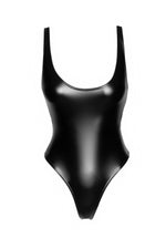 Боді з мокрим ефектом Noir Handmade F244 Powerwetlook body with high cut bottom hem, L