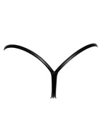 Трусики з мокрим ефектом Noir Handmade P008 Powerwetlook panty with gold clasp, L, на застібках