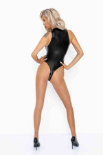 Боді з мокрим ефектом Noir Handmade F294 Powerwetlook bodysuit with front zipper, L