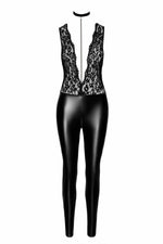 Комбінезон Noir Handmade F298 Libido, 3XL, під латекс, мереживний верх, чокер, знімне намисто, доступ