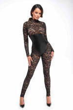 Комбінезон Noir Handmade F299 Enigma, S, мереживо, довгий рукав, імітація корсета, доступ