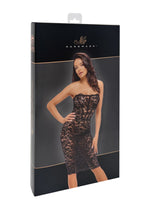 Сукня Noir Handmade F301 Catalyst, XL, black, міді, мереживо, відкриті плечі, шнурівка на спині