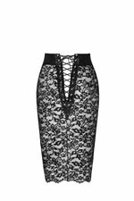 Спідниця Noir Handmade F302 Ambivalence, S, black, мереживо, довжина за коліна, шнурівка ззаду