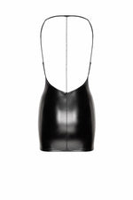 Сукня Noir Handmade F307 Mirage, XL, black, міні, під латекс, відкрита спина, декор зі стразів