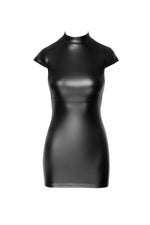 Сукня Noir Handmade F309 Fantasy, S, black, міні, під латекс, короткий рукав, шнурівка ззаду