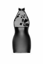 Сукня Noir Handmade F311 Eros, L, black, міні, спідниця під латекс, верх — сітка, відкрита спина