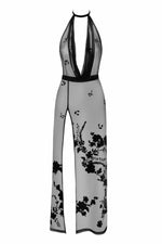 Сукня Noir Handmade F312 Divinity, 3XL, black, прозора, до підлоги, відкрита спина, розріз збоку