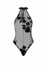 Боді Noir Handmade F314 Ego, L, black, сітка, халтер, високі вирізи, блискавка по всій довжині