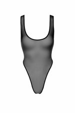 Боді Noir Handmade F322 Paparazzi, M, прозоре, низ стрінги, високі вирізи