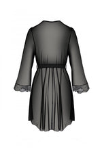 Пеньюар Passion AMBERLY PEIGNOIR black, XXL/XXXL, пояс у комплекті