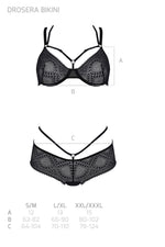 Комплект Passion DROSERA BIKINI black, L/XL, бюстгальтер і трусики-кюлоти