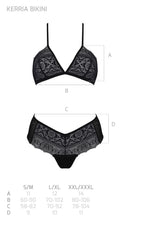 Комплект Passion KERRIA BIKINI black, S/M, бралет і трусики-бікіні