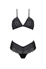 Комплект Passion KERRIA BIKINI black, XXL/XXXL, бралет і трусики-бікіні