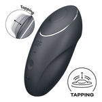 Вібростимулятор-пульсатор Satisfyer Tap & Climax 1 Grey, ефект постукування пальцем, 2 мотори