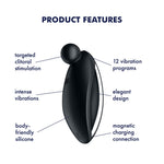 Вібратор для зовнішньої стимуляції Satisfyer Spot On 2 Black, дуже потужний, гнучкий відросток