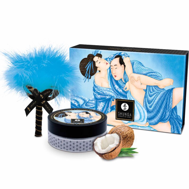 Смачна пудра для оральних пестощів Shunga Body Powder Coconut Thrills, 75 г, аромат кокоса