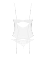 Корсет Obsessive Alissium corset&thong, M/L гнучкі кісточки, відкрита спина, стрінги в комплекті