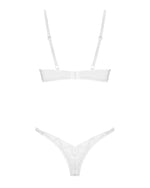 Комплект Obsessive Alissium 2-pcs set, XL/2XL, мереживо, ліф з м’якою чашкою, трусики танга