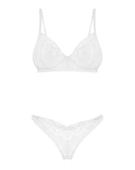 Комплект Obsessive Alissium 2-pcs set, XL/2XL, мереживо, ліф з м’якою чашкою, трусики танга