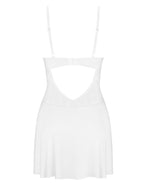 Пеньюар Obsessive Alissium chemise & thong, XS/S, мереживний ліф, стрінги в комплекті
