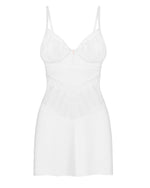 Пеньюар Obsessive Alissium chemise & thong, XL/2XL, мереживний ліф, стрінги в комплекті