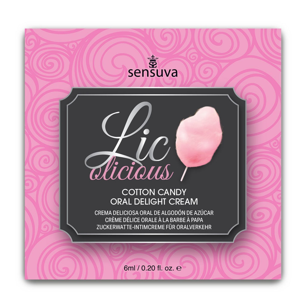 Пробник гелю для мінету Sensuva Lic-o-licious Cotton Candy, оліїстий, без цукру