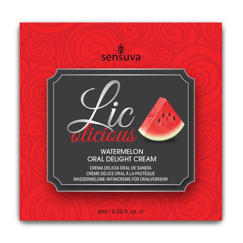 Пробник гелю для мінету Sensuva Lic-o-licious Watermelon, оліїстий, без цукру