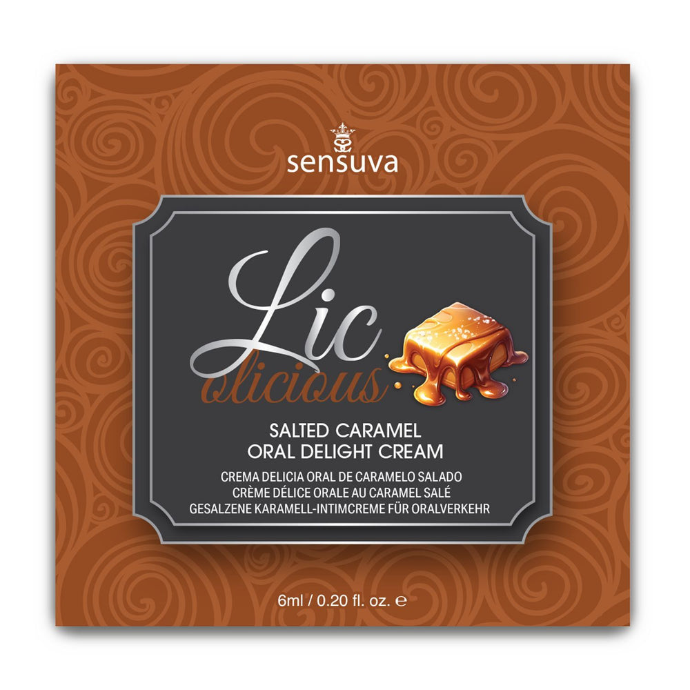 Пробник геля для мінету Sensuva Lic-o-licious Salted Caramel, оліїстий, без цукру